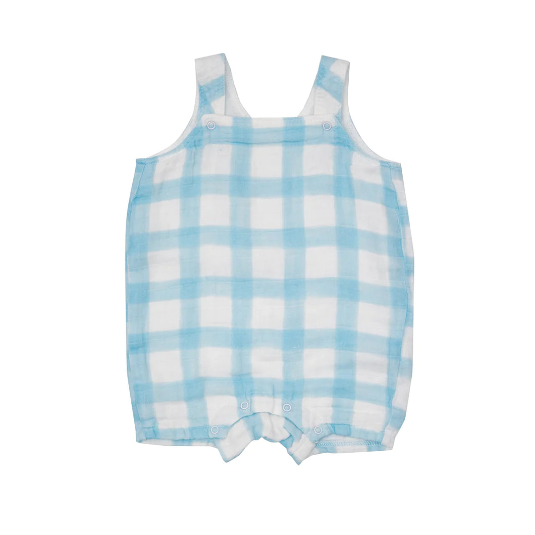 The Angel Dear Blue Gingham Shortie from Magnolia & Oak: Abilene's Premier Children's clothing boutique.