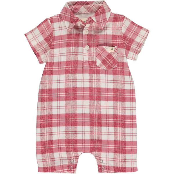 Me & Henry: Sandy Red Plaid Romper