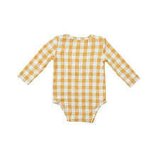 Load image into Gallery viewer, Angel Dear: Gingham Honey Bodysuit
