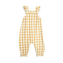 Load image into Gallery viewer, Angel Dear: Gingham Honey Smocked Coverall
