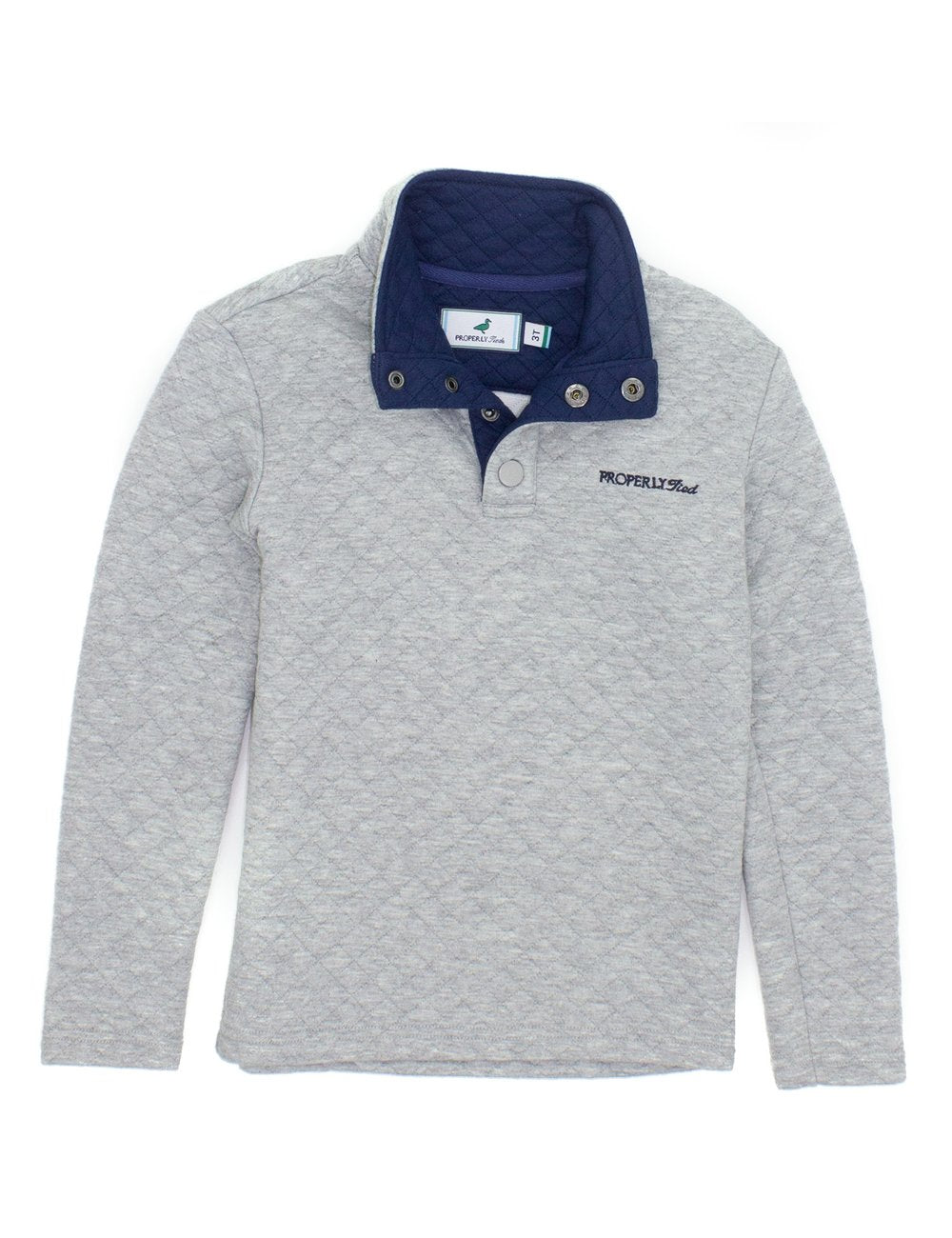 Properly Tied: Club Pullover Lt Heather Grey