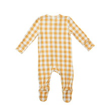 Load image into Gallery viewer, Angel Dear: Gingham Honey Footie
