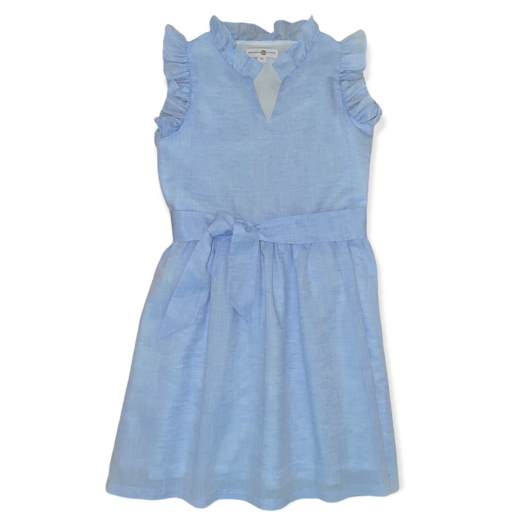 BB&Co: Kaki Ruffle Dress - Bluffton Blue
