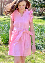 Load image into Gallery viewer, BB&amp;Co: Kaki Ruffle Dress - Shrimp Linen
