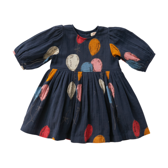 Pink Chicken: Brooke Dress Blues Balloons