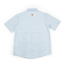 Load image into Gallery viewer, BlueQuail: Men&#39;s Guayabera - Blue/White Plaid Vintage Red SS
