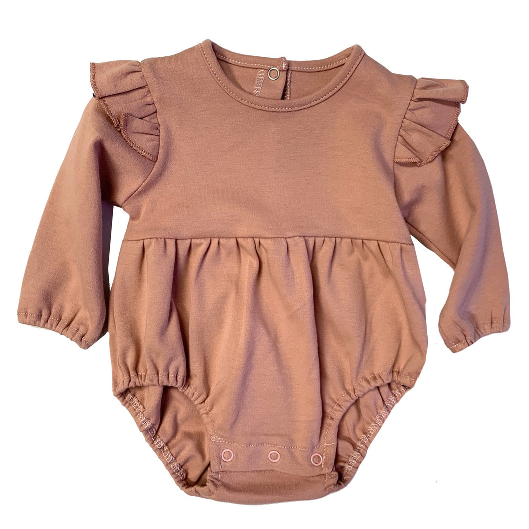 Emerson and Friends: Onesie - Dusty Rose Flutter L/S