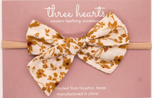 Load image into Gallery viewer, Three Hearts: Hair Bow - Hazel Linen: Headband
