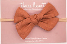 Load image into Gallery viewer, Three Hearts: Hair Bow - Hazel Linen: Headband
