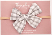 Load image into Gallery viewer, Three Hearts: Hair Bow - Hazel Linen: Headband
