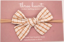 Load image into Gallery viewer, Three Hearts: Hair Bow - Hazel Linen: Headband
