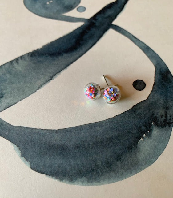 Azarhia: Earrings - Bubble Stud Confetti