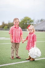 Load image into Gallery viewer, BlueQuail: Dress - Guayabera - Red &amp; White Gameday
