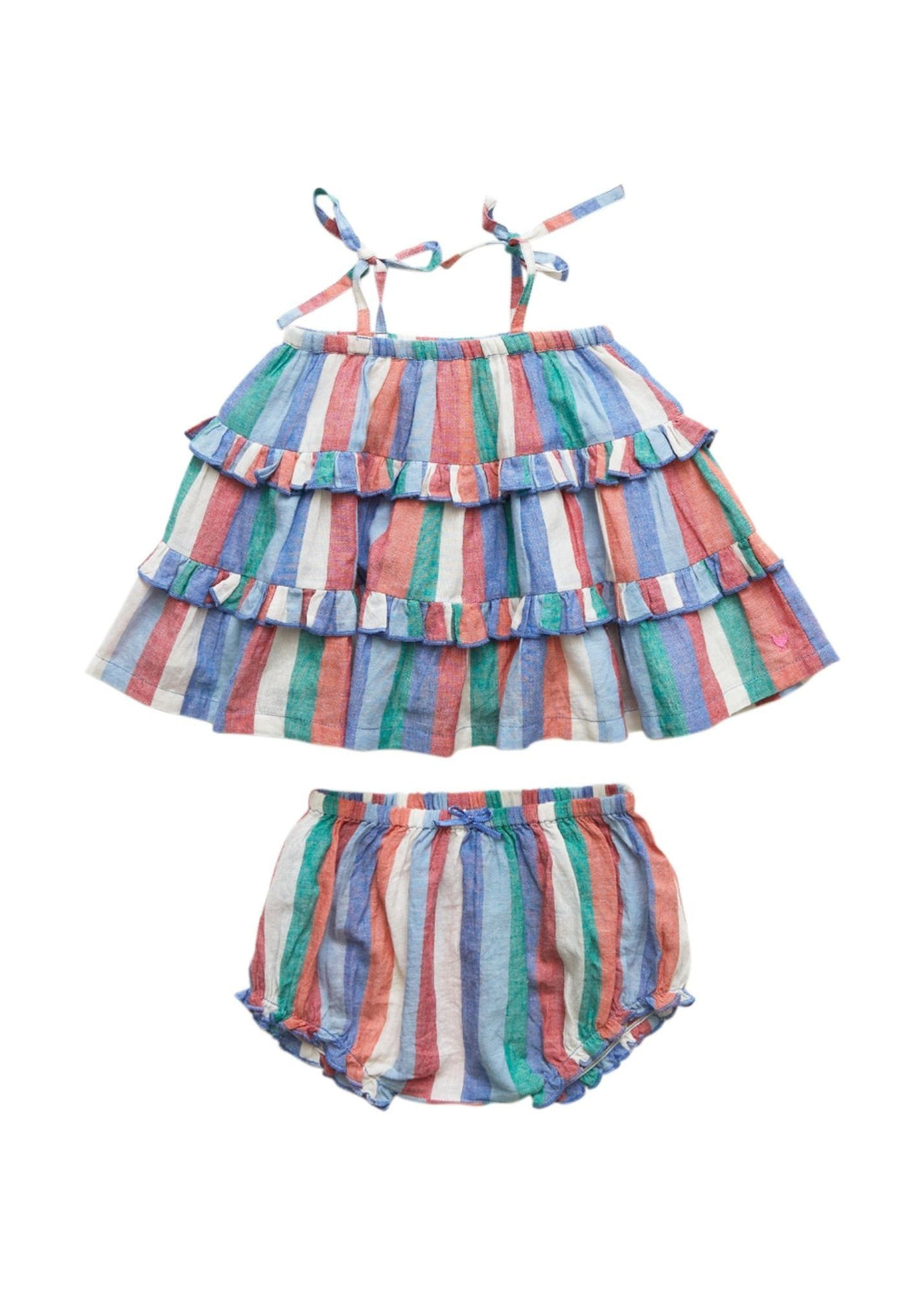 Pink Chicken: Garden 2-Piece Set-Multi Stripe