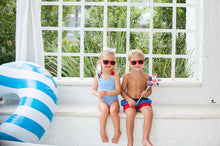Load image into Gallery viewer, Prodoh: Blue Stripe Cross-back Swim
