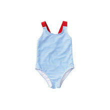Load image into Gallery viewer, Prodoh: Blue Stripe Cross-back Swim
