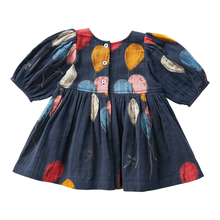 Load image into Gallery viewer, Pink Chicken: Brooke Dress Blues Balloons
