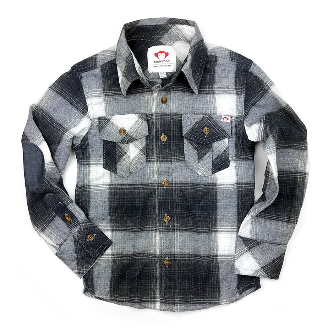 Appaman Grey Plaid Flannel Shirt
