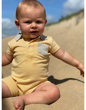 Load image into Gallery viewer, Me &amp; Henry Saltash Yellow/White Polo Romper
