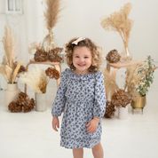 Load image into Gallery viewer, mabel + honey: Dress - Whispering Winds Floral (Blue)
