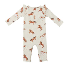 Load image into Gallery viewer, Angel Dear: Horses Ruffle Romper
